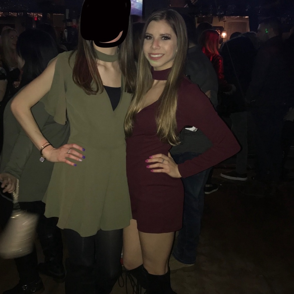 Maroon romper from Charlotte Russe